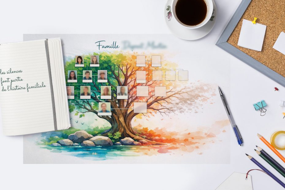 arbre généalogique illustré avec une branche incomplète