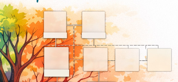 arbre généalogique illustré avec une branche incomplète