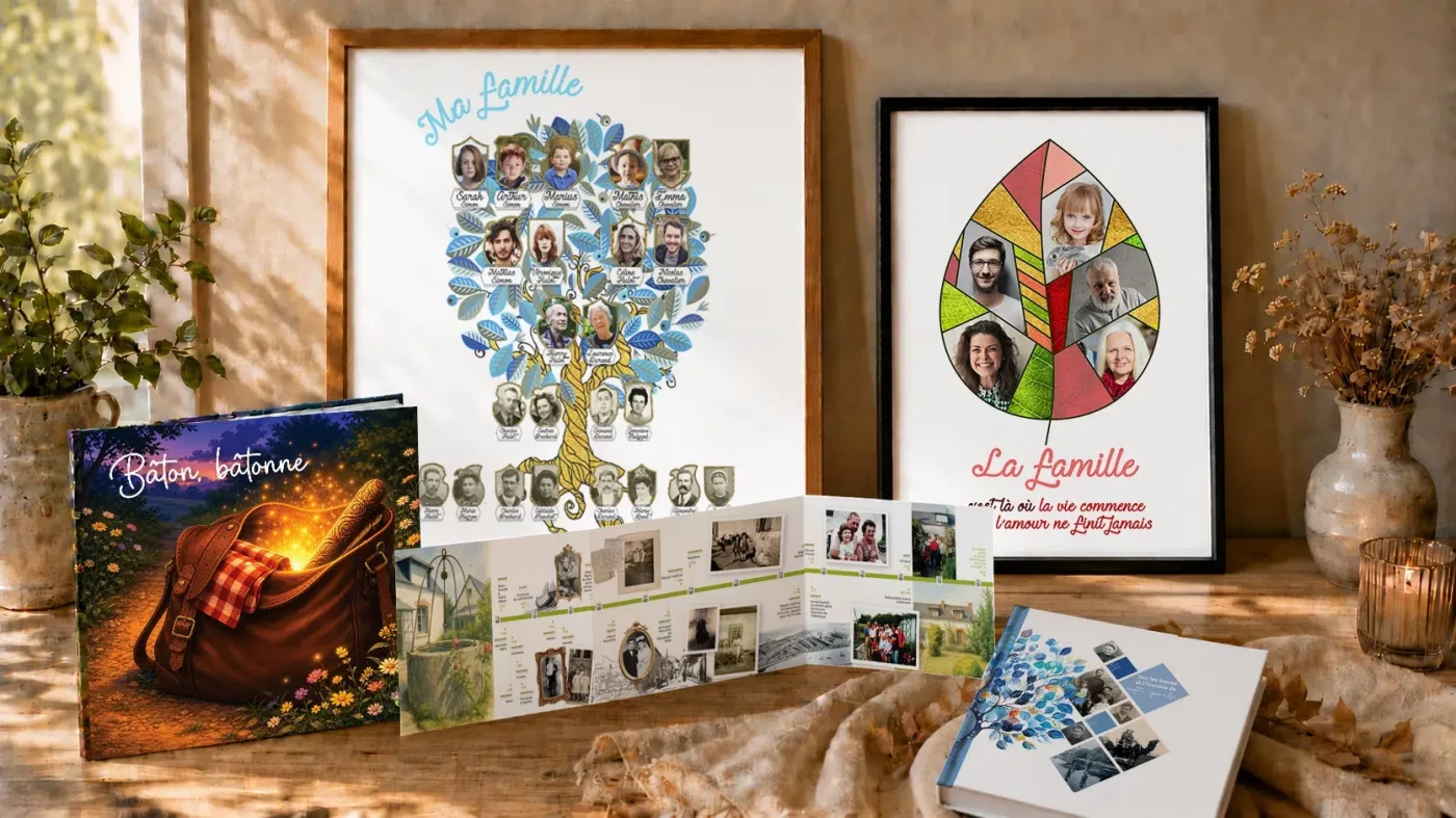 Créations généalogiques personnalisées pour transmettre une histoire familiale