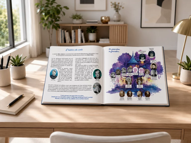 Livre pour enfant Bâton bâtonne. Livre mémoire familial mis en page sur mesure