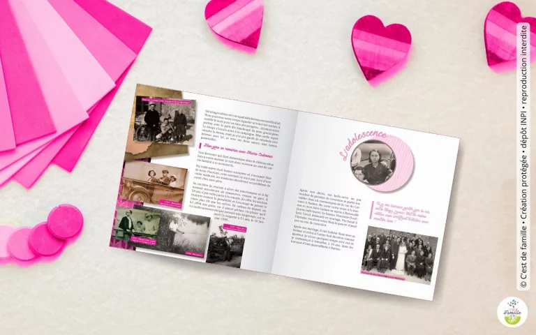 Mise en page sensible d’un livre de souvenirs familiaux