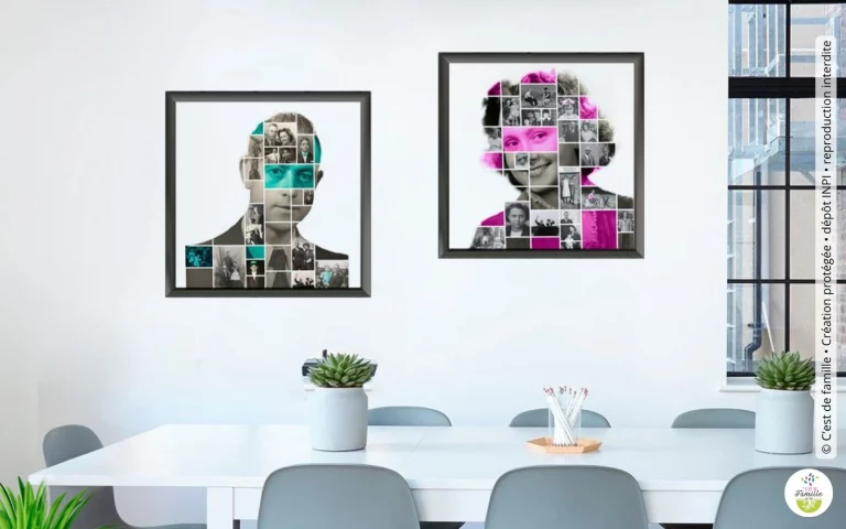 portrait mosaïque familial sur mesure