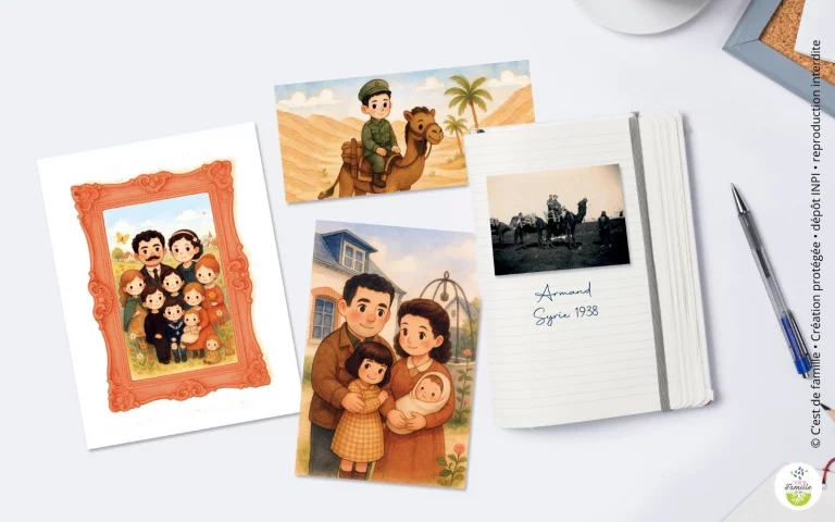 Livre généalogique jeunesse personnalisé avec photos et récits familiaux