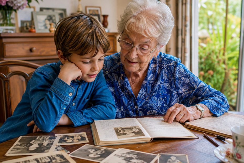 Transmettre l’histoire familiale aux enfants autour de photos anciennes