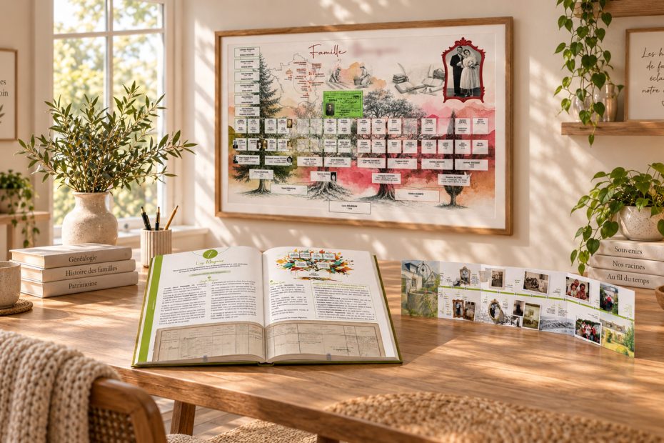 Arbre généalogique, livre mémoire et chronologie sensible pour raconter une histoire familiale
