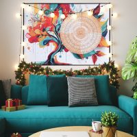 arbre généalogique illustré personnalisé pour un cadeau de Noël