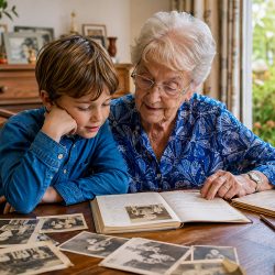 Transmettre l’histoire familiale aux enfants autour de photos anciennes