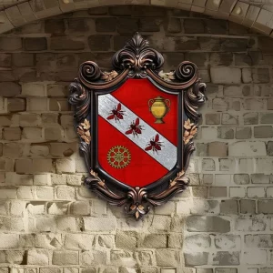 Blason ancestral personnalisé inspiré de l’héraldique traditionnelle